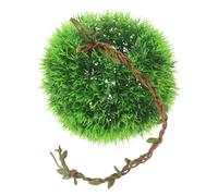 Artificial Grass Ball Hideout for Gecko and Tree Frog Enclosures | Plastic, Green Finish, Wall Mount Design, Terrarium Landscaping Accessory, Lightweight Habitat Décor