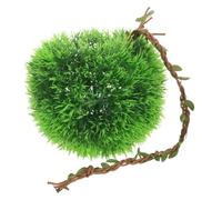 Artificial Grass Ball Wall Mounted Hide Cave for Reptiles and Tree Frogs | Green Plastic, Space Saving Enclosure Décor, Naturalistic Topiary Style, Secure Habitat Accent
