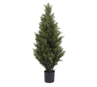 Artificial Grass Direct Artificial Cypress Cedar Tree 90cm (3ft) - Faux Conifer with Dense Green Foliage in a Tapering Shape - No Watering or Trimming - Decorative Tree for Home, Hallway & Office