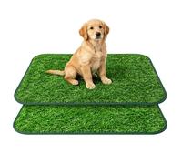Artificial Grass Dog Toilet Balcony Pack of 2, Lawn Replacement, Puppy Rain Mat, Reusable Training Pee Pads for Small, Large and Older Dogs