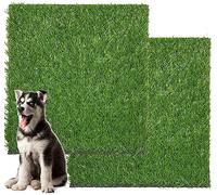 Artificial Grass for Dogs, 2 Pack Durable Artificial Grass Mat, 63x51cm Indoor Outdoor Puppy Grass Toilet for Potty Training Fake Grass Turf Dog Grass Pee Rug, Patio Lawn Decoration