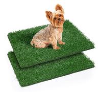 Artificial Grass for Dogs 2 Pack Fake Grass Mat for Replacement 35.5x46cm | Dog Astroturf Toilet, Square Puppy Grass Patch, Wee and Pee Pads Mat, Pupppy Potter Training, Perfect for Indoor Outdoor Use