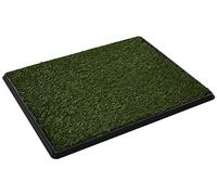 Artificial Grass Puppy Pee Pad for Dogs and Small Pets - 20x25 Reusable 3-Layer Training Potty Pad with Tray - Dog Housebreaking Supplies by PETMAKER, Green