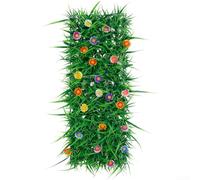 Artificial Grass Roll with Flowers Realistic Fake Lawn Turf for Garden Partition Outdoor Decor for Easy Trim Greenery Mat(20×60cm)
