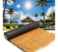 Artificial Grass Roof, 1M*9M Cuttable Synthetic Thatch Palm Hay Bales Material, Art DIY Crafts Roll Yellow Palapa Weatherproof Plam Mexican Style Straw Upgraded and Encrypted for Houses Garden Decor