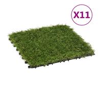 Artificial Grass Tiles 11pcs Green 30x30cm Polyethylene 0.99m² Easy-fit Outdoor
