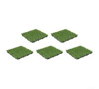 Artificial Grass Tiles, 5PCS Self-Draining Interlocking Turf for Garden & Balcony, Realistic Lawn Simulation
