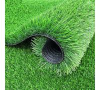 Artificial Grass Turf Rug, Durable Synthetic Fake Grass Mat with Drainage Holes for Indoor and Outdoor Decor