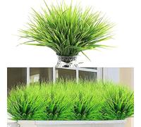Artificial Grasses Outdoor 9 Bundles Artificial Plants for Outdoor Artificial Plant Like Real Weatherproof Artificial Flowers UV-Resistant Faux Greenery Shrubs Plastic Plants Garden Porch Window Box