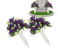 Artificial Grave Flowers for the Cemetery and Graves, Realistic Artificial Bouquet as Decoration, Memorial Day Flowers for the Grave, for Use on Lawns and Patios as well as on Memorial