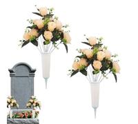 Artificial Grave Flowers for the Cemetery and Graves, Realistic Artificial Flowers Decoration - Memorial Flowers for the Grave - for Use on Lawns and Patios as well as on Memorial Days Funeral