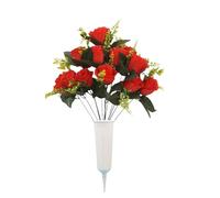 Artificial Grave Flowers - Realistic Silk Memorial Bouquet Decorations Graveyard Flower Arrangements | Outdoor Grave Decoration for Funeral, Lawn, Patio, Memory, Tribute, Pack of 2