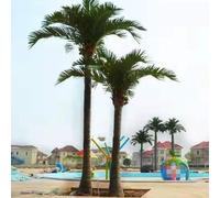 Artificial Green Coconut Tree Large Plants Wishing Tree With Silk Leaves and FRP Trunk -for Living Room Wedding Hotel Shopping Mall Decoration 2.5M