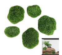 Artificial Green Moss Balls - 5X Fish Tank Moss-ball | Aquarium Decoration Ornament | Aquariums ladophora aegagropila | Natural Aquatic Decor for Fishes Shrimp Snails Tanks Habitat Home