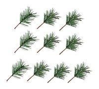 Artificial Green Pine Needles Branches, Christmas Artificial Faux Cedar Branches, Small Pine Twigs Stems Picks, Christmas Foliage, Fake Greenery Pine Picks for Christmas Decoration(10 Pieces)