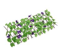 Artificial Green Plant Fence with Silk Cloth and Wood Privacy Screen | Fresh Natural Look, Realistic Leaf Texture, Airflow Friendly, for Balcony Railing, Backyard and Storefront