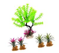 Artificial Green Plant With Resin Base For Fishtanks Decoration Home Office Use Aquariums Underwater Landscape Accessory Fishtanks Plant