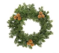 Artificial Green Round Wreath for Front Door and Outdoor Decor, Featuring Odorless PVC Construction and Designed to Last Through Multiple Holiday Seasons (40CM)
