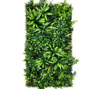 Artificial Green Wall Panel 50cm x 100cm for Indoor and Outdoor Use, Faux Plant Living Wall Panels with Realistic Greenery for Home, Garden, Office, Shop, Café, Wedding, Party and Event Decoration (E)