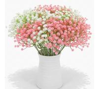 Artificial Gypsophila Flowers, Babys Breath 60 Stems MINWEGI Realistic Faux Flowers for Wedding Bouquet, Home Decor, Table Centerpieces, White Pink Green Mix, 30cm