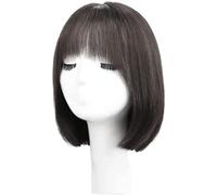 Artificial Hair Human Hair Short Wig with Bangs Straight Hair Wigs Synthetic Hot Wigs with Bangs Fashion Fluffy Classic Women Women Girls Comfortable
