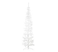 Artificial Half Christmas Tree 120cm White PVC Slim Wall-Mount 80 Tips MiniStand