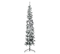Artificial Half Christmas Tree Slim White/Green PVC 120 cm 38 cm 80 Tips 30x30cm