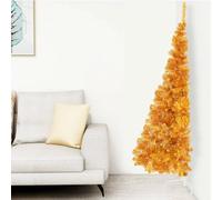Vidaxl Artificial Half Christmas Tree With Stand Gold 240 Cm Pvc, Gold