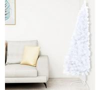 Artificial Half Christmas Tree with Stand White 240 cm PVC