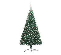 Artificial Half Pre-lit Christmas Tree with Ball Set Green 210 cm (7ft)