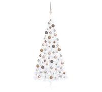 Artificial Half Pre-lit Christmas Tree with Ball Set White 240 cm