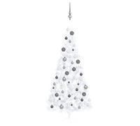 Artificial Half Pre-lit Christmas Tree with Ball Set White 240 cm