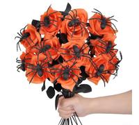 Artificial Halloween Flowers 38cm Plastic for stem Bouquet Artificial(Orange)