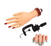 Artificial Hand for Acrylic Nails - Articulable Nail Practice Mannequin with Stand,Realistic Training Model for Beginners and Salon Artists