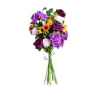 Artificial Hand Tied Floral Bouquet 60cm Tall Multicoloured Mixed Flowers Bunch Bundle