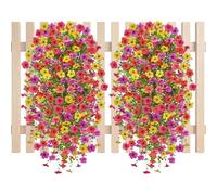 Artificial Hanger Flowers for Outdoors, Colorful No Fade Realistic,Fake Plants Spring Summer Decoration - for Garden Wall Fence Wedding Birthday Porch Patio