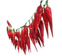 Artificial Hanging Chili String 2Pack Lifelike Hot Pepper Garland Vegetable Hanging Green Pepper Wreath String for Home Kitchen Farm Party Wall Decoration (#2)