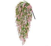 Artificial Hanging Flower Vine with 5 Branches 70cm Long, Silk Orchid Ivy for Leaf for Indoor Outdoor Wall Home Garden Wedding Party Décor, Fake Plants for All Occasions(Pink)