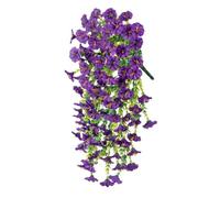 Artificial Hanging Flowers, Morning Glory Vine with Bendable Stems for Indoor Outdoor Decor - Balcony, Wedding, Porch (29.5in) White Wisteria Style (Purple)