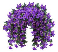 Artificial Hanging Flowers Plants For Outdoor Outside Spring Summer Decoration 1PCS Realistic Morning Glory Trailing Vines For Home Porch Patio with Lights with (D, One Size)