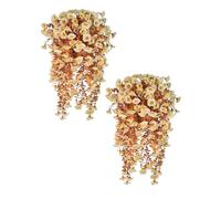 Artificial Hanging Flowers, UV-Resistant Trailing Artificial Morning Glory Realistic Hanging Flowers, Fake Plants Faux Morning Glory for Home Garden Yard Patio Outdoor Decor (White-2pcs)