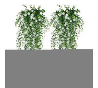 Artificial Hanging Plant - PC 76.2x25x15cm | Green Trailing Plants with 2 Pieces Faux Eucalyptus, UV Resistant Realistic Decoration, Greenery Faux Fake Ivy Decor | Indoor Kitchen Bedroom