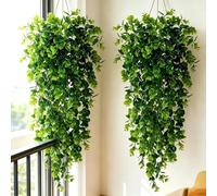 Artificial Hanging Plants, 30" Faux Eucalyptus for Professional Use | Premium 30" plastic hanging plants for adults. Fake green eucalyptus leaf vine decor. Ideal for professional studio props.