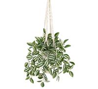 Artificial Hanging Plants Fake Trailing Plants with Hemp Ropes String of Plants Decorative Houseplant Faux Tradescantia Zebrina Plant for Home Wall Office Bathroom Kitchen Indoor Outdoor Decoration