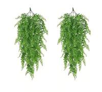 Artificial Hanging Plants Fern Vine - Fake Ivy Leaves Decoration for Indoors & Outdoors, Faux Foliage Greenery Decor for Living Room, Kitchen, Balcony, Garden, Bedroom, Farmhouse Aesthetic (2PCS)