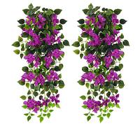 Artificial Hanging Plants Flowers Bougainvillea, UV Resistant Fake Plastic Faux Flower Fabric Vine for Indoor Outdoor Garden Porch Eave Wedding Wall Décor