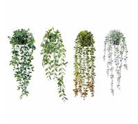 Artificial Hanging Plants with Pot, Fake Vines Plants, Faux Fake Indoor Trailing Plants Decor, Eucalyptus Peas Mandala, for Home Bathroom Garden Office Wedding Wall Decoration Outdoor Gift (4)