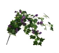 Artificial Hanging Vine with Realistic Petals for Indoor Outdoor Use Including Wedding Ceremony and Party (Morning glory Purple)
