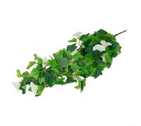 Artificial Hanging Vine with Realistic Petals for Indoor Outdoor Use Including Wedding Ceremony and Party (Morning glory white)
