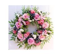 Artificial Hanging Wreath for Home Front Door Wall Christmas Decoration Rose 56cm 22in